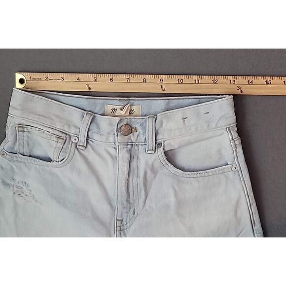 Madewell The 90s Mid-Length Jean Shorts Women’s 24 Raw Hem Denim - Picture 6 of 11